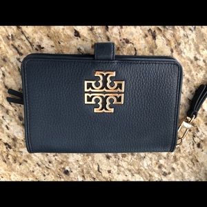 Tory Burch Blue and Gold Wallet